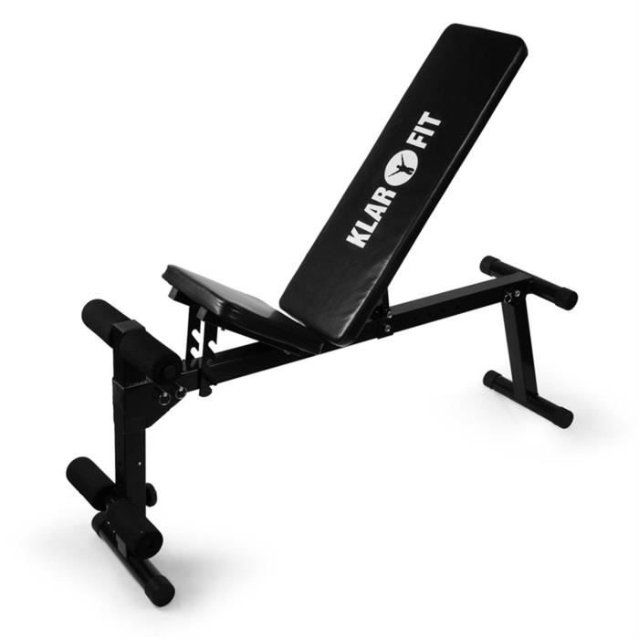 Klarfit Banc De Muscu Appareil Multifonctions Musculation Entrainement Couche Halteres Abdominaux Pectoraux Et Biceps Prix Pas Cher Cdiscount