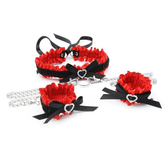 Kit Bondage SM Avec Menottes Et Collier Violet - Neuf, Pour Adultes, Fabriqué En France