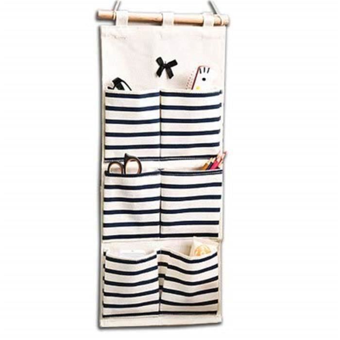 Pour Bebe Jouet Placard Chambre Salle De Bain Decoration Interieure 2pcs Sac De Rangement Suspendu Etagere Mural En Tissu Panier Pochette De Rangement Avec 6 Poches Sacs Organisateura Rouge Bleu Etageres Suspendues