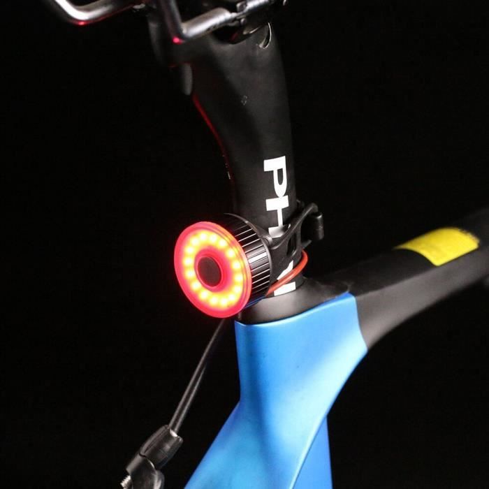 Feu Arrière LED Pour Vélo/VTT - Multifonction, Dynamique, Avec Capteur De Freinage - Noir - Neuf MWS.FRANCE