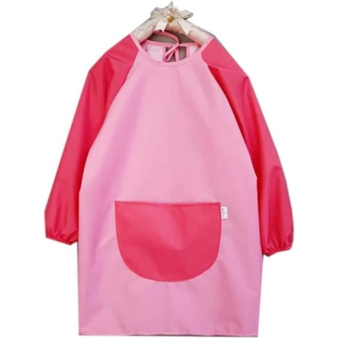 Tablier De Peinture Enfant Imperméable - Nylon, Fermeture Zip Dos - Taille 60x44 Cm - Pour école, Atelier, Cuisine (5-8 Ans) - 9