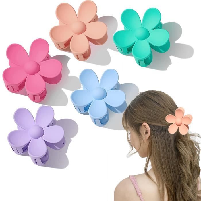 5Pcs Flower Hair Claw Clips Matte Flower Shaped Hair Clips Plastic Jaw Clips Strong Hold Claw Flower Shaped Hair Clips Non Slip Cdiscount Au quotidien