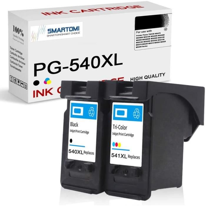 Multipack de 2 Cartouches d'encre compatibles avec modèles Canon PG-540XL  CL-541XL,pour imprimantes Canon Pixma TS5150 MX47[P1795] - Cdiscount  Informatique