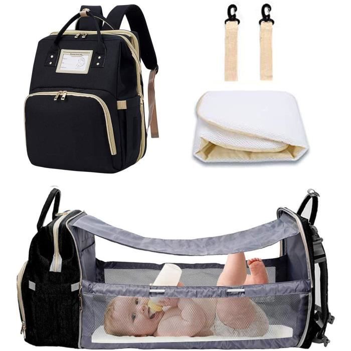 Sac A Dos Sac A Langer 3 En 1 Pour Bebe Fille Et Garcon Avec Lit D Appoint Couchage Convertible Sac A Couches Impermeable De 40 Cdiscount Puericulture Eveil Bebe