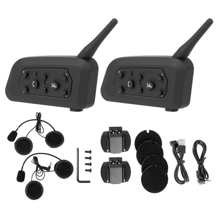 Aramox Bluetooth Intercom 2pcs vnetphone V6 1200 casque de moto