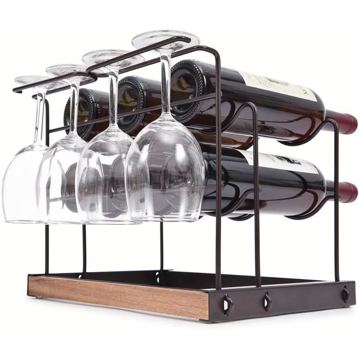 Kingrack Porte bouteilles de vin en cuivre pour six bouteilles,Support porte bouteilles de vin pliable,Prêt à être monté,Facile à poser wkuk130915 