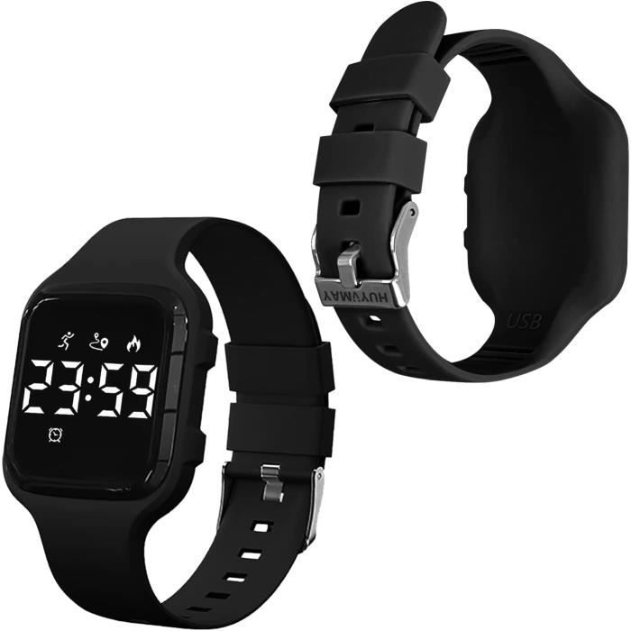 Non Connectée Podomètre Montres Sans App, Montre Rechargeable À Durée De Vie De La Batterie De