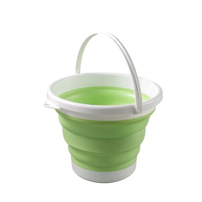 BRAMBLE Seau Pliable 10L En Silicone – Ultra Compact, Solide & Léger | Idéal Camping, Voiture, Randonnée, Jardinage & Voyage