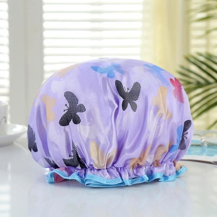 Bonnet De Douche 2 Pièces, Imperméable Bonnet De Bain élastiques Chapeau Réutilisables, Grand Accessoire Cheveux Douche Pour Les Femmes Filles De Douche Spa + Rouge +Flamant