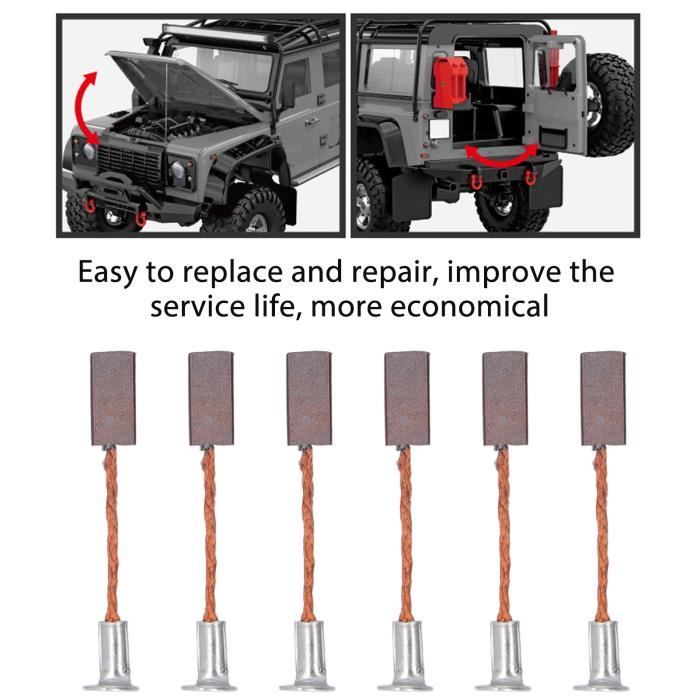 6 Pièces RC Carbone Moteur Brosse Escalade Voiture Brosse Moteur 35mm Pièce de Rechange pour 540 550