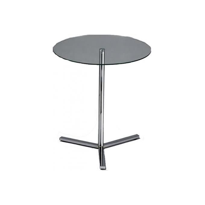 table d'appoint en verre et métal bude - 56 x 50 x 50 cm - argenté - versa
