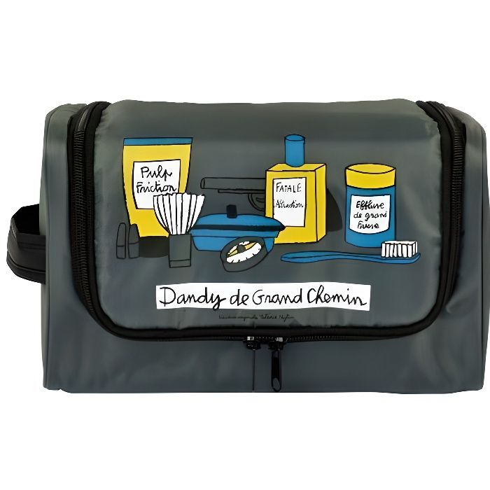 trousse de toilette a suspendre pour homme dandy voyage idee cadeau original humoristique noel garcon dlp derriere la porte gris cdiscount bagagerie maroquinerie