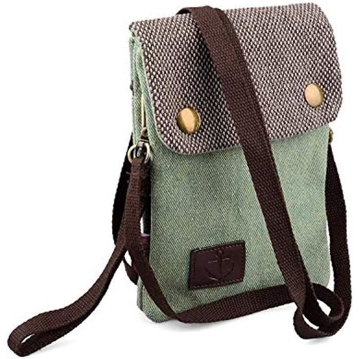 Sac Bandoulière En Toile 18x13 Cm – Léger, Réglable – Idéal Téléphone, Cartes, Pour Voyage Ou Quotidien - 9