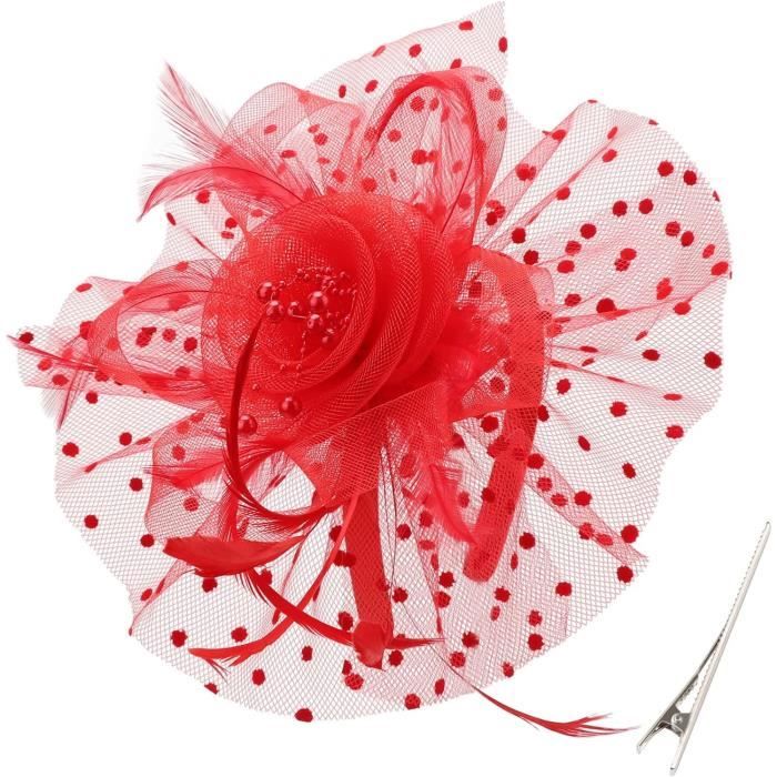 Fascinator Per Capelli Donna Con Piume E Velo, Cappello Elegante Per Matrimoni, Eventi E Occasioni Speciali