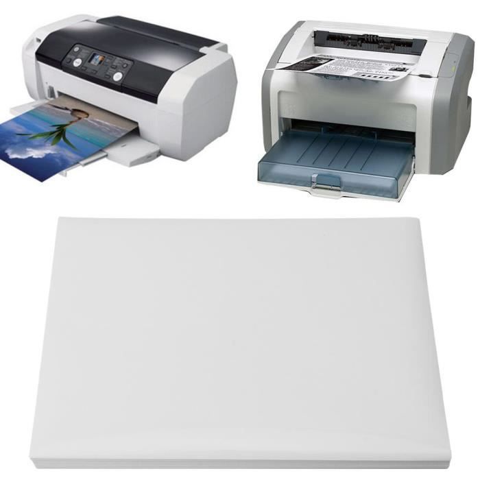 Papier autocollant A4 100 feuilles de papier autocollant adhésif imprimable  à haute viscosité pour imprimantes à jet d'encre - Cdiscount Informatique