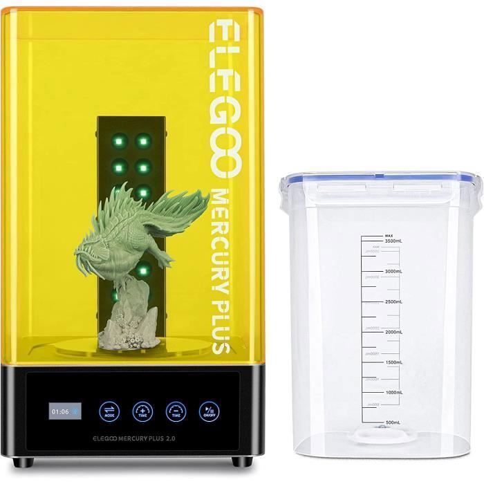 ELEGOO Mercury Plus V2.0 Wash and Cure Machine 2 en 1 pour Modèles en Résine d'Imprimante 3D Mars Photon S Photon Mono LCD/DLP/SLA