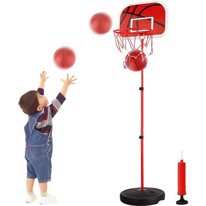 Panier De Basket Enfant Réglable 50-150cm - Avec 2 Ballons Et Pompe, Intérieur & Extérieur Pour 3 à 8 Ans