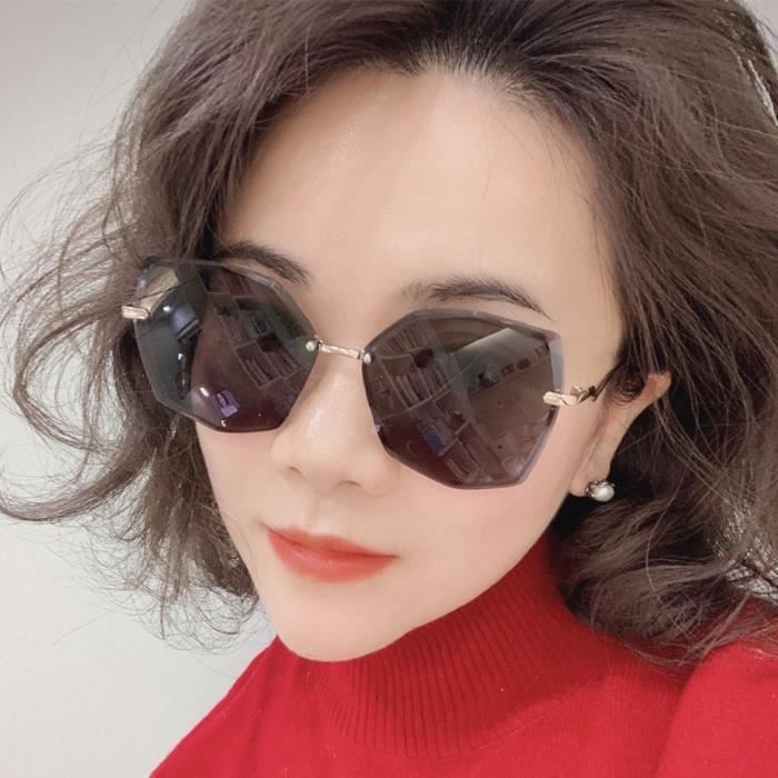 Lunette de soleil des femmes 2021 t anti UV noir gris ronde