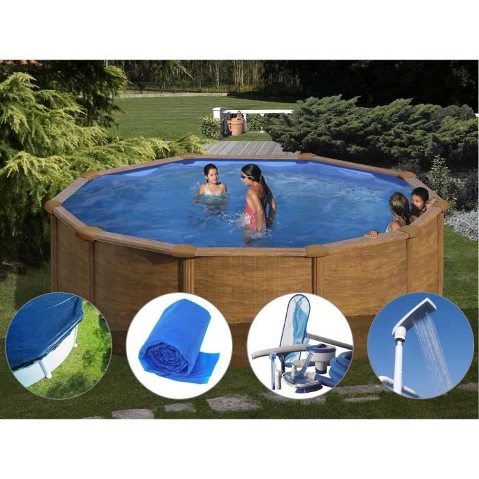 Kit Piscine Acier Aspect Bois Gre Mauritius Ronde 3 70 X 1 32 M Bache Hiver Bache A Bulles Kit D Entretien Douche Aspect Achat Vente Piscine Kit Piscine Acier Aspect Bois Cdiscount