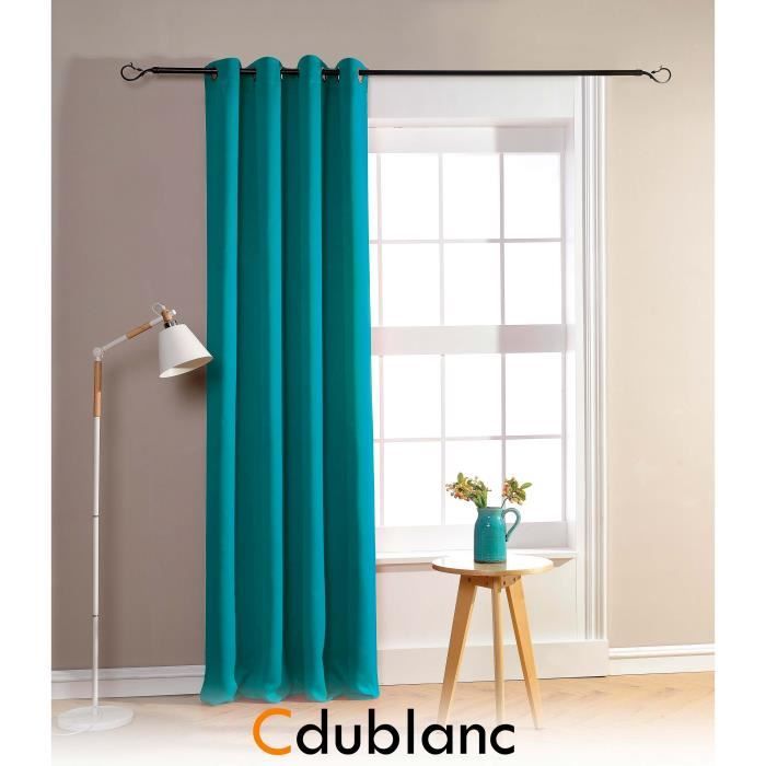 homerokk lot de 2 rideaux occultants 100 polyester bleu turquoise 140 x 260 cm cdiscount maison