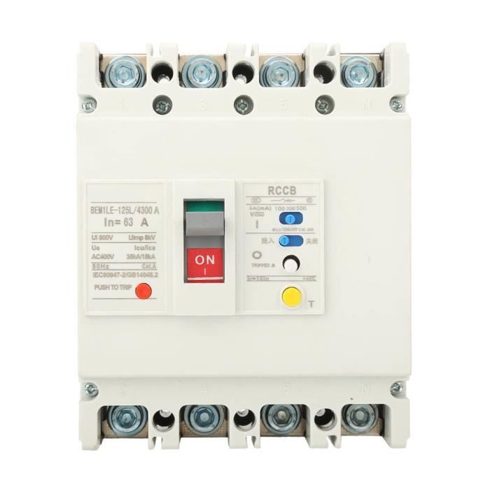 Disjoncteur Différentiel 30mA 63A Type A 2P - Protection Fuites Courant, Montage Rail DIN, Pour Maison, Bureau, Industrie