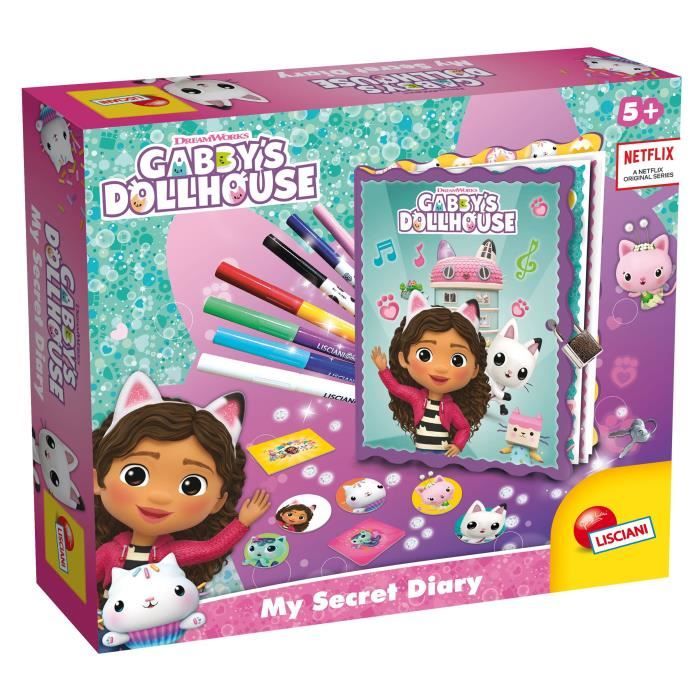 Journal secret - LISCIANI - Gabby’s Dollhouse - Stylos magiques - Lampe UV et cadenas - Personnalisation créative Journal secret - LISCIANI - Gabby’s Dollhouse - Stylos magiques - Lampe UV et cadenas - Personnalisation créative