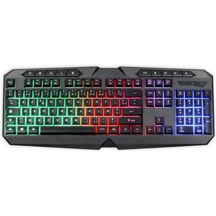 LIVOO TEA283 Clavier gamer filaire USB AZERTY Rétro éclairage LED RGB Touches multimedia Neuf - vue 4