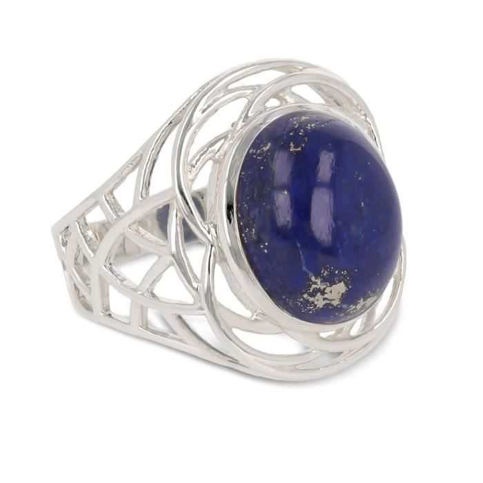 Bague lapis lazuli argent - Cdiscount
