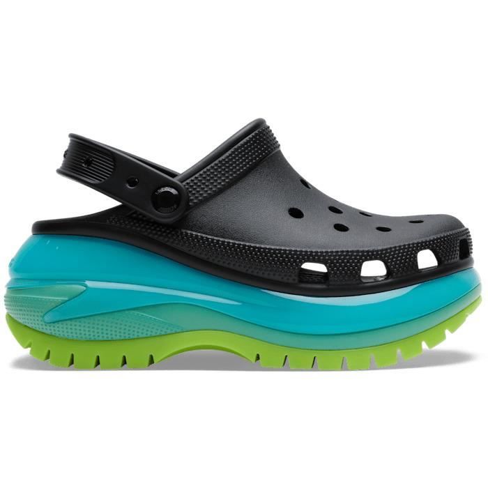 Sabots Crocs Mega Crush Noir Multi Homme Plateforme Bride