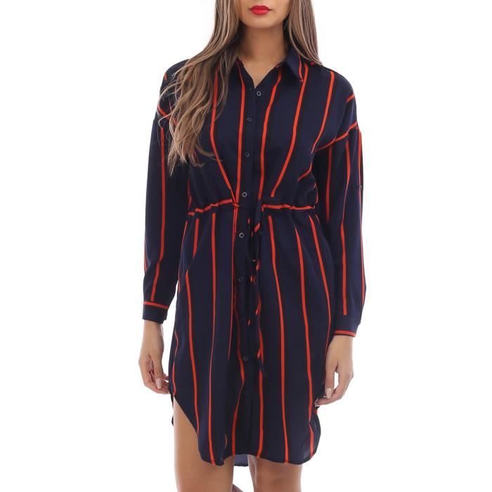 robe chemise rayures