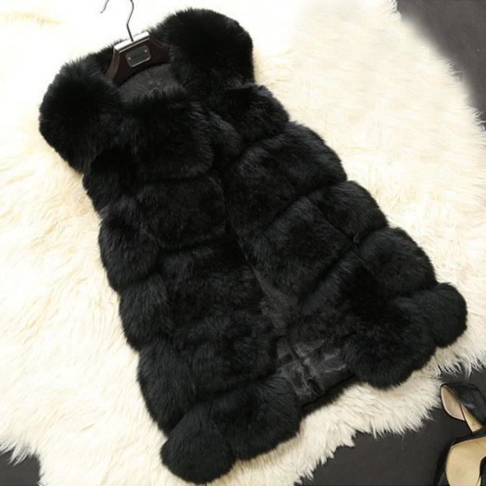Femmes Gilet en fausse fourrure Gilet sans manches Gilet Body