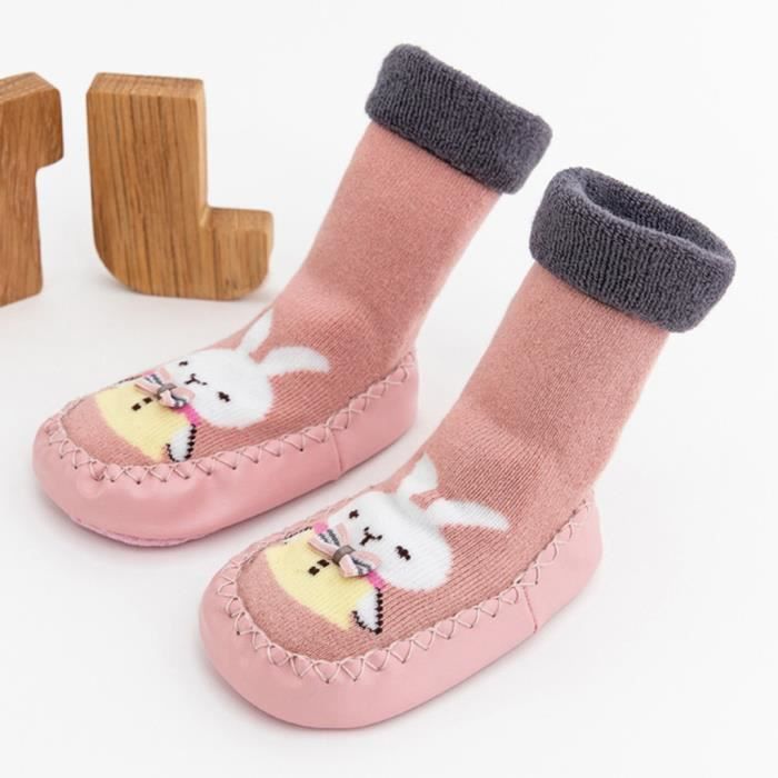 Chaussettes Bébé Antidérapantes Printemps/automne - Dessins 3D Amusants - Coton Doux - Taille Unique Cou Ample