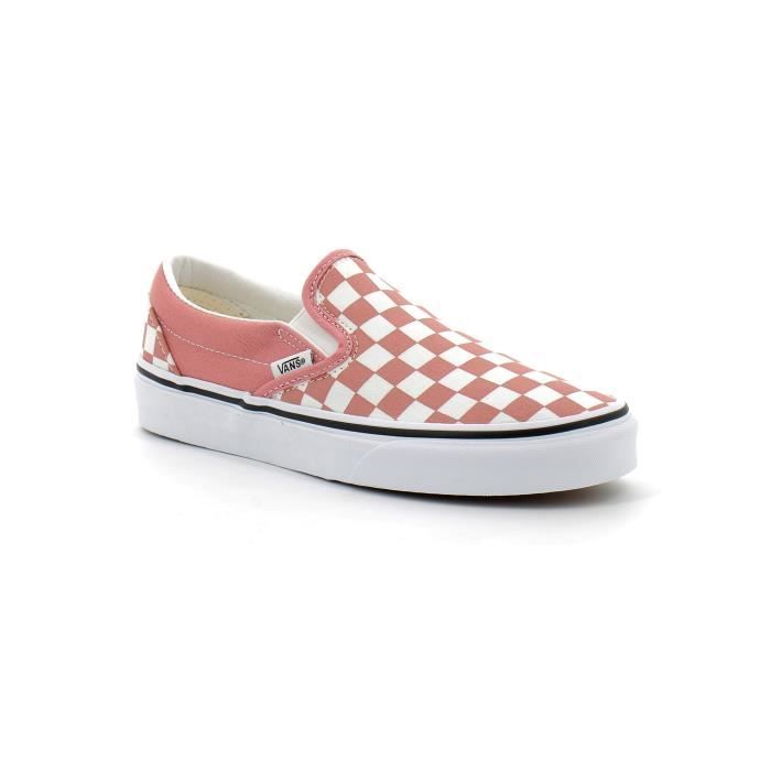 Chaussures Vans Slip-On Homme - Rose - Rosette - Sans Lacets - Confortable