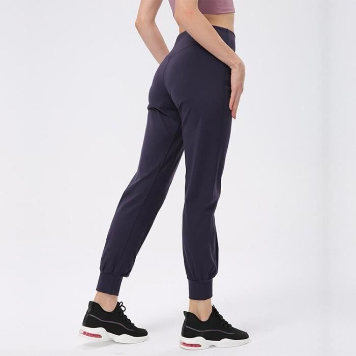 Pantalon Jogging Femme Litherday - Coton Élastique, Taille Haute, Coupe Droite - Pour Yoga, Fitness Et Casual