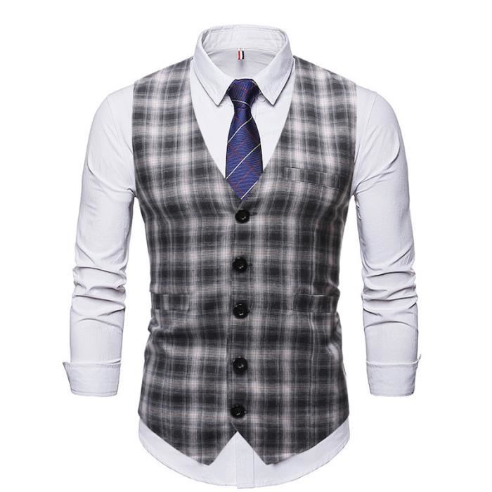 KETAFOUND Gilet Jacquard Floral Homme Paisley Bleu Ciel - Costume Formel Sans Manches Col V Slim, Idéal Mariage Et Business
