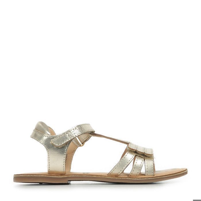 Sandales Enfant Kickers Diamanto Or Scratch Confortable Or