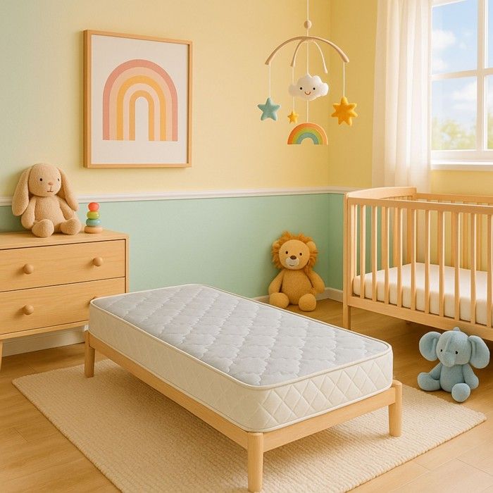Natura Baby Matelas Haut de Gamme pour Bébé Densité 35 Kg/m3 - Hauteur 8 cm Hypoallergénique - Antibactérien - Antiacariens (60x120)