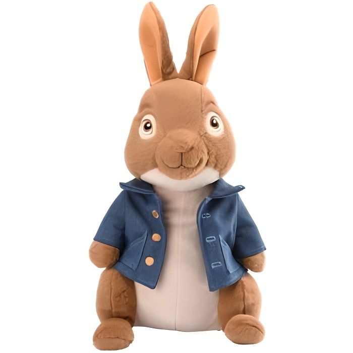 Peluche Pierre Le Lapin Avec Sa Veste En Jeans 30 cm Peluche Licence Enfant Cdiscount Jeux