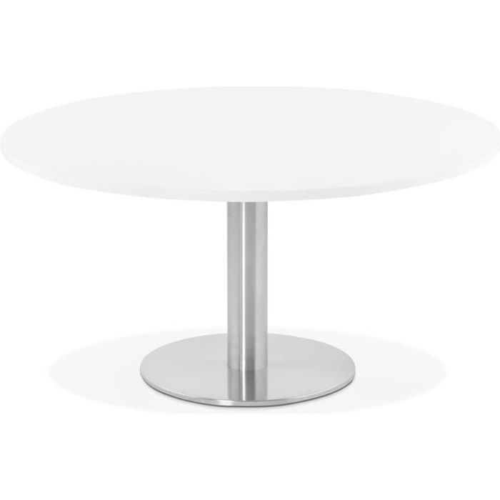 Table Basse Ronde Blanche 90 X 90 X 45 Cm Achat Vente Table Basse Table Basse Ronde Blanche Cdiscount