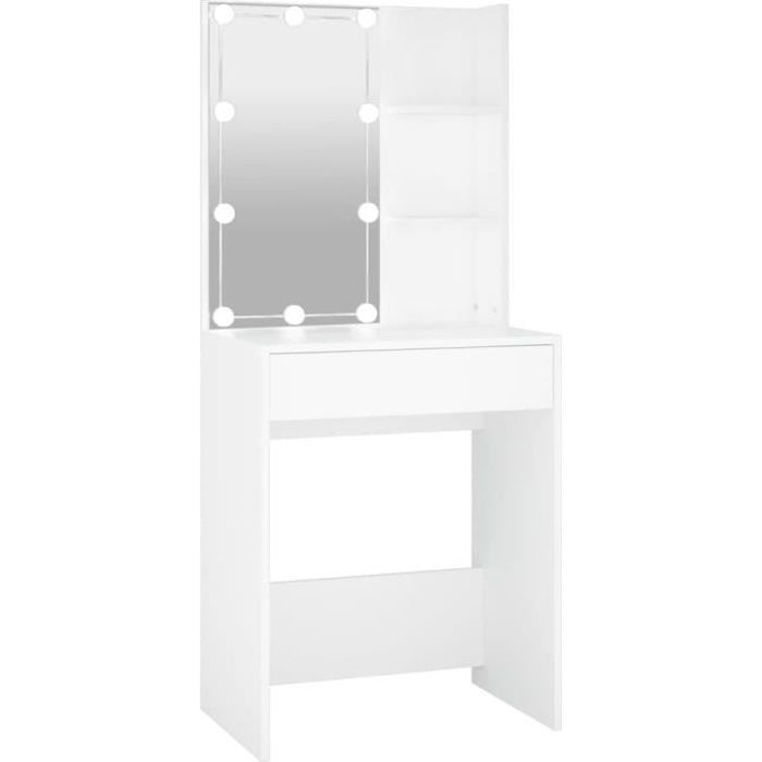 Coiffeuse - SALUTUYA - BD32325 - Bois dingénierie - LED - 1 tiroir