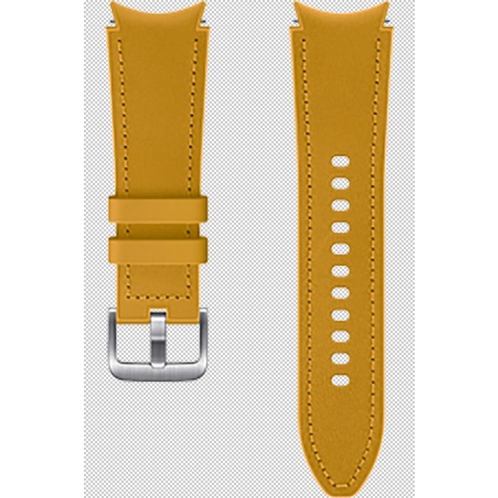 Bracelet pour montre connectée - SAMSUNG - Galaxy Watch 4 - Cuir camel - Taille S/M - Compatible Samsung
