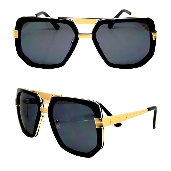 Lunette De Soleil Carré Pour Homme Avec Bras doré 