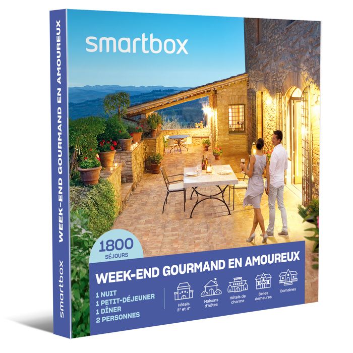 SMARTBOX - Coffret Cadeau - WEEK-END GOURMAND EN AMOUREUX - 1300 délicieux séjours en hôtels de charme, maisons d'hôtes et demeures