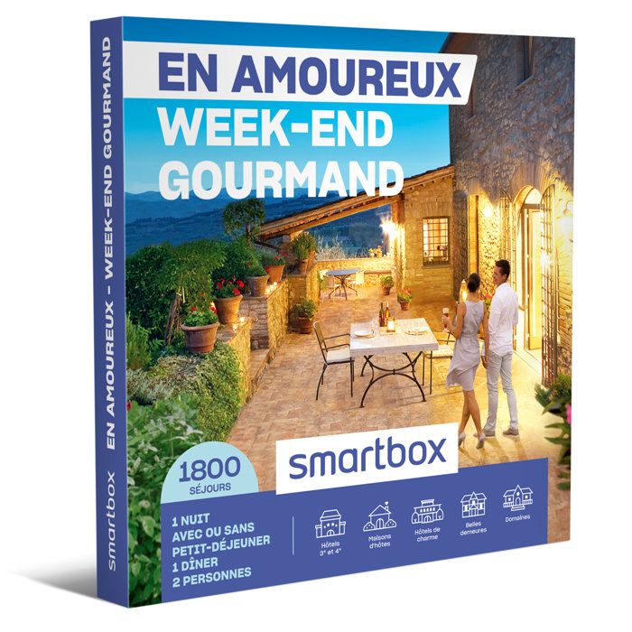 SMARTBOX - Coffret Cadeau - WEEK-END GOURMAND EN AMOUREUX - 1300 délicieux séjours en hôtels de charme, maisons d'hôtes et demeures