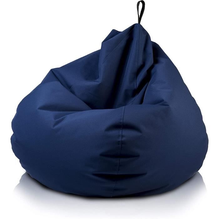 Ecopuf | Puff Fauteuil en Forme de Balle de Football en Simili Cuir Taille L - Pouf avec