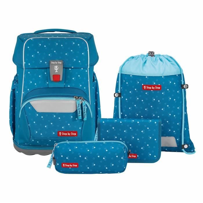 Set de cartables - STEP BY STEP - Blue Hearts - Ergonomique - Léger - 4 ...
