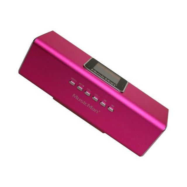 Enceinte portable MUSICMAN MA DISPLAY SOUNDSTATION avec écran, lecteur MP3 et radio intégrée - Rose