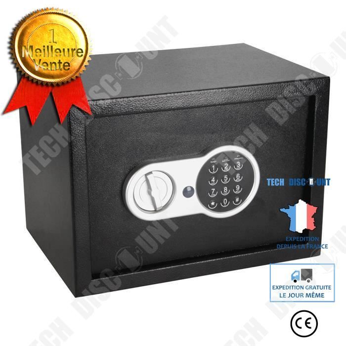 TD® Coffre fort électronique digital code de sécurité protection document coffre à clé fixation au mur clé de sécurité code chiffre