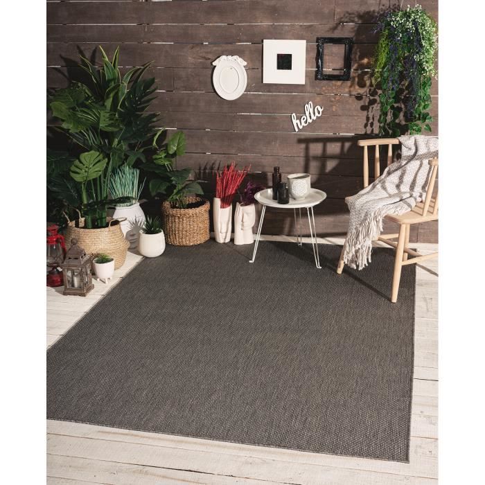 Tapis Moderne Extra Doux - THE CARPET - Maestro - Anthracite - 160x220 cm - Intérieur/Extérieur