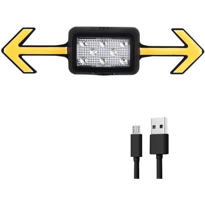 Feu Arrière LED Vélo Rechargeable USB – 3 Options De Clignotant Et Modes De Lumière, Noir
